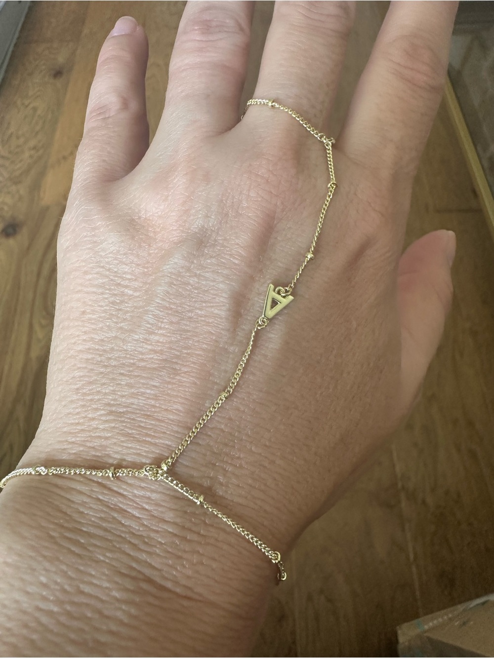 Gold Initial A Hand Chain Bracelet - Women Jewelry